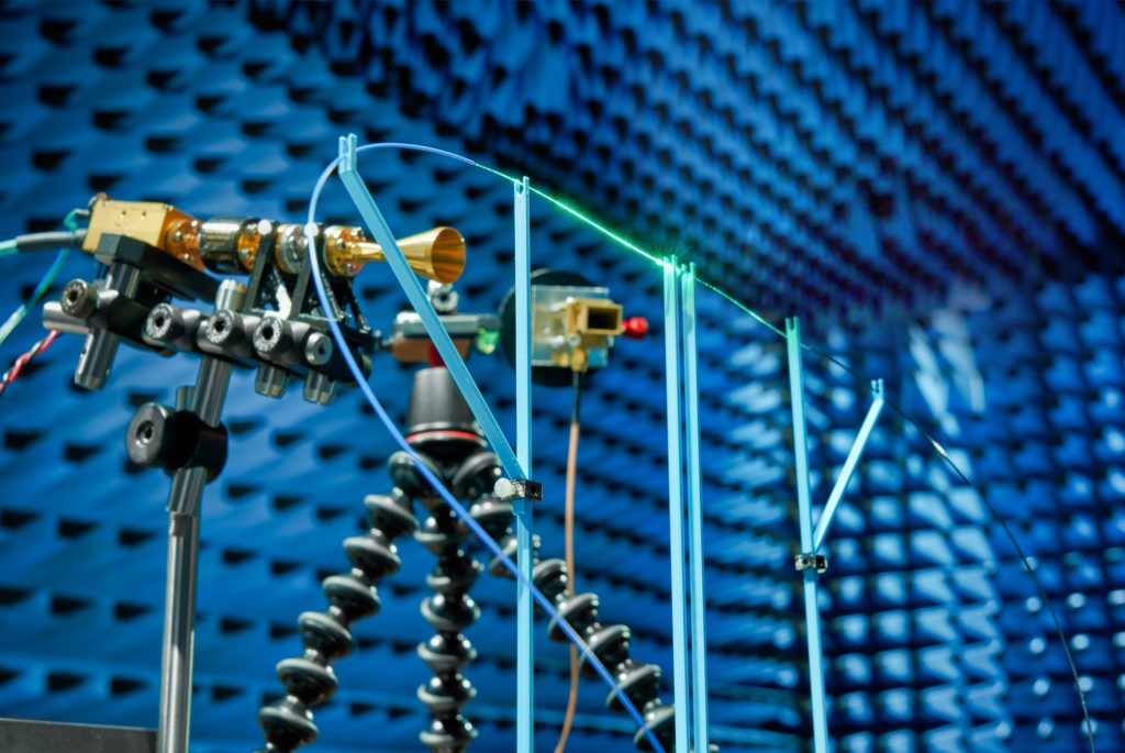 Experimental setup in an anechoic chamber